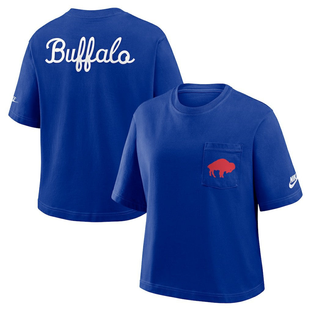 Buffalo Bills Women's Rewind Pocket Boxy T-Shirt Royal - Nike