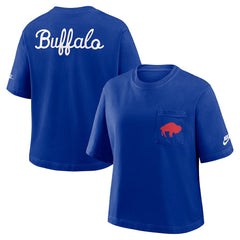 Buffalo Bills Women's Rewind Pocket Boxy T-Shirt Royal - Nike