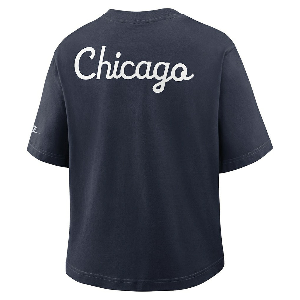 Chicago Bears Women's Rewind Pocket Boxy T-Shirt Navy - Nike