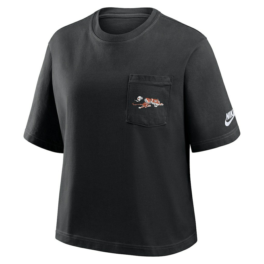 Cincinnati Bengals Women's Rewind Pocket Boxy T-Shirt Black - Nike