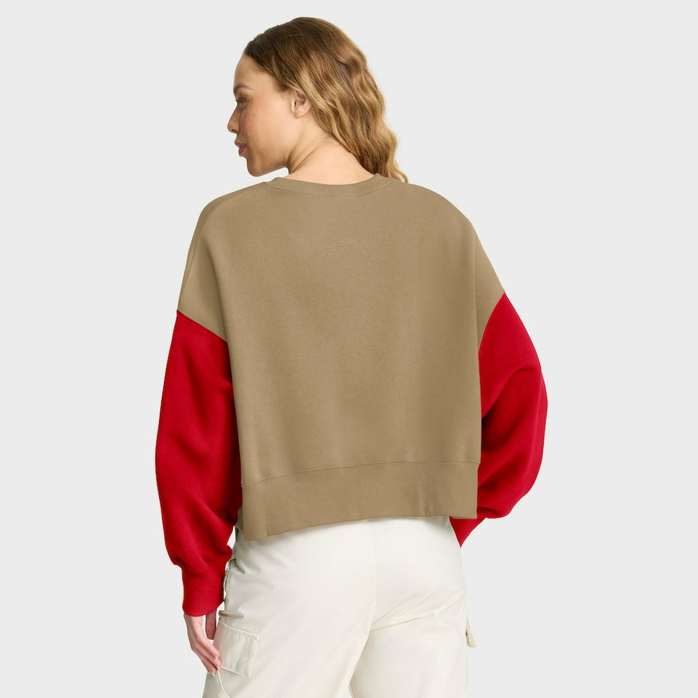 San Francisco 49ers Women's Oversized Rewind Pullover Sweatshirt Tan - Nike