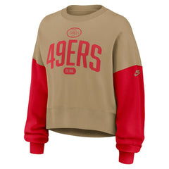 San Francisco 49ers Women's Oversized Rewind Pullover Sweatshirt Tan - Nike