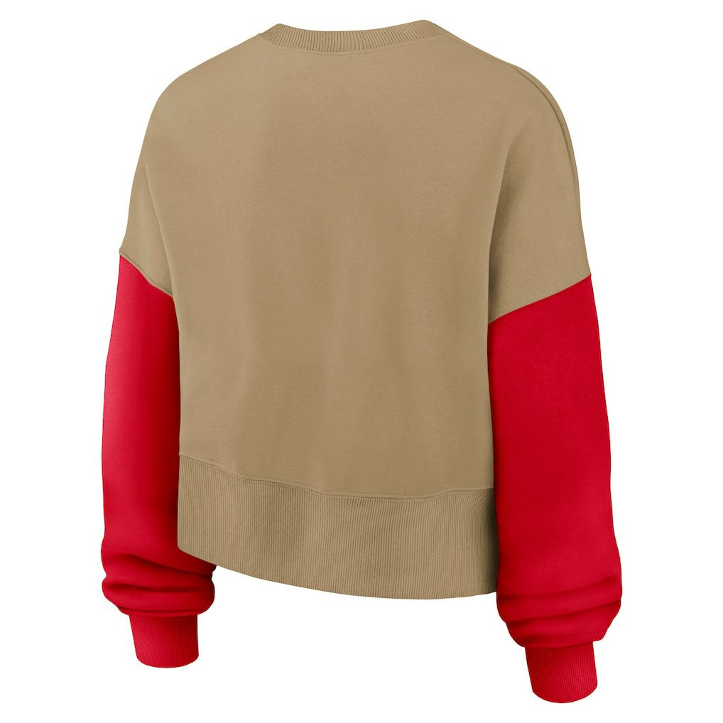 San Francisco 49ers Women's Oversized Rewind Pullover Sweatshirt Tan - Nike