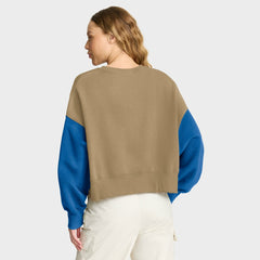 Detroit Lions Women's Oversized Rewind Pullover Sweatshirt Tan - Nike