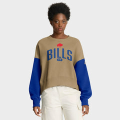 Buffalo Bills Women's Oversized Rewind Pullover Sweatshirt Tan - Nike