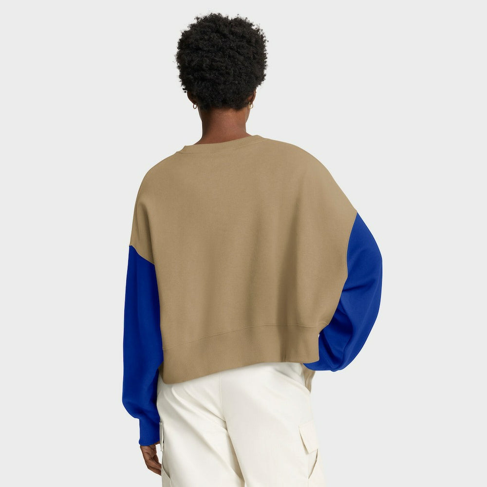 Buffalo Bills Women's Oversized Rewind Pullover Sweatshirt Tan - Nike