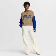 Buffalo Bills Women's Oversized Rewind Pullover Sweatshirt Tan - Nike