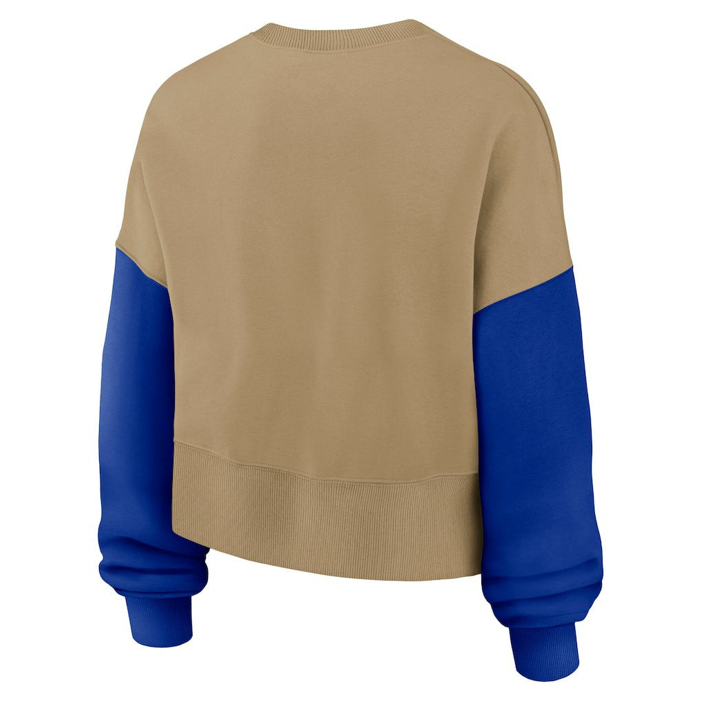 Buffalo Bills Women's Oversized Rewind Pullover Sweatshirt Tan - Nike