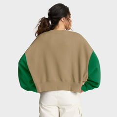 Philadelphia Eagles Women's Oversized Rewind Pullover Sweatshirt Tan - Nike