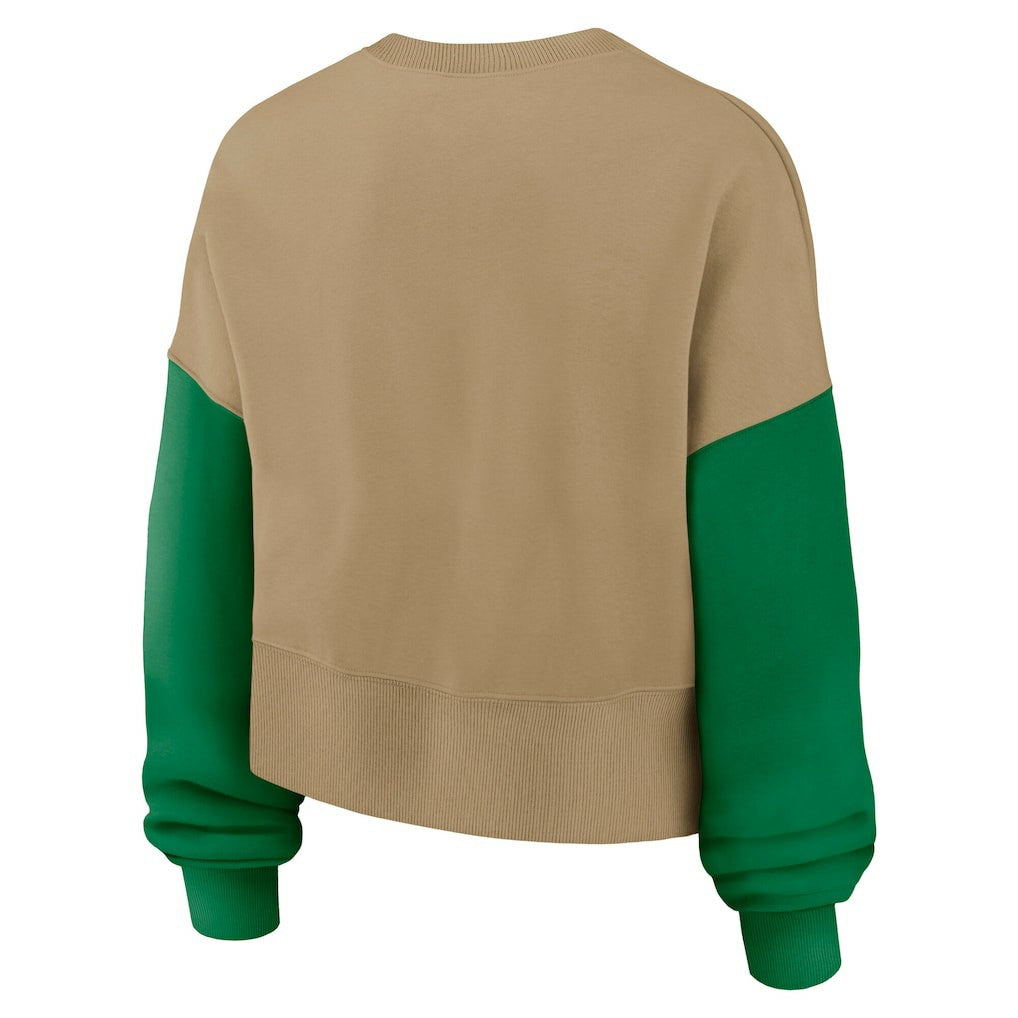Philadelphia Eagles Women's Oversized Rewind Pullover Sweatshirt Tan - Nike