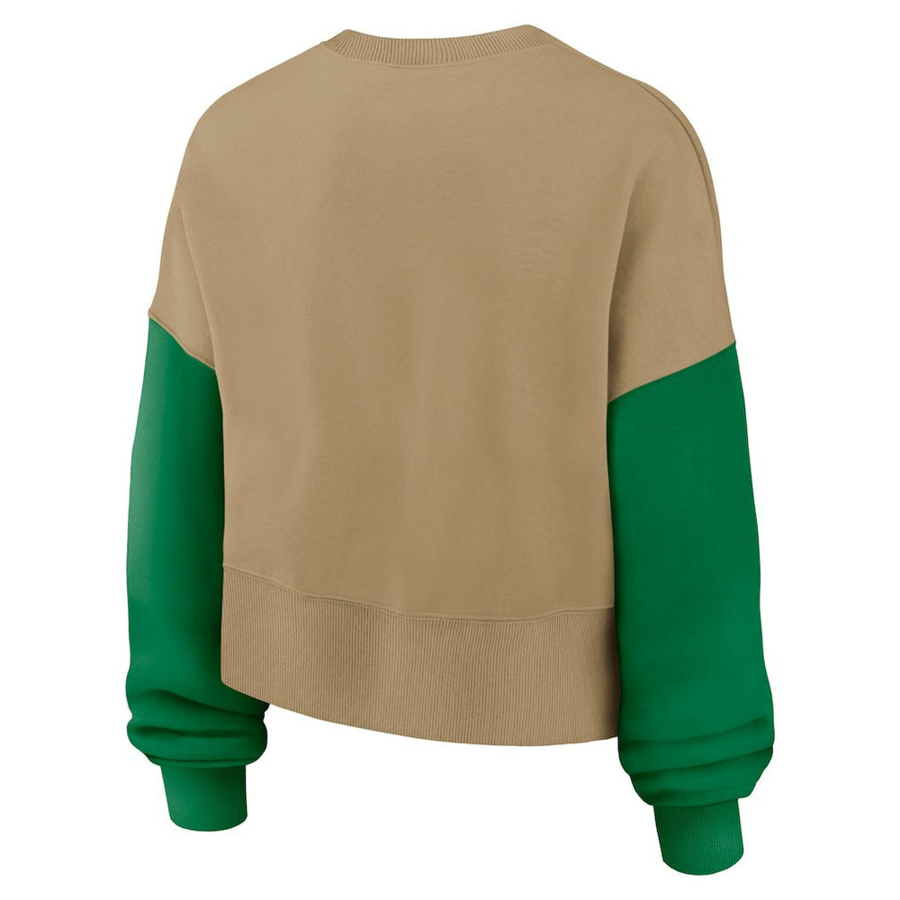 Philadelphia Eagles Women's Oversized Rewind Pullover Sweatshirt Tan - Nike