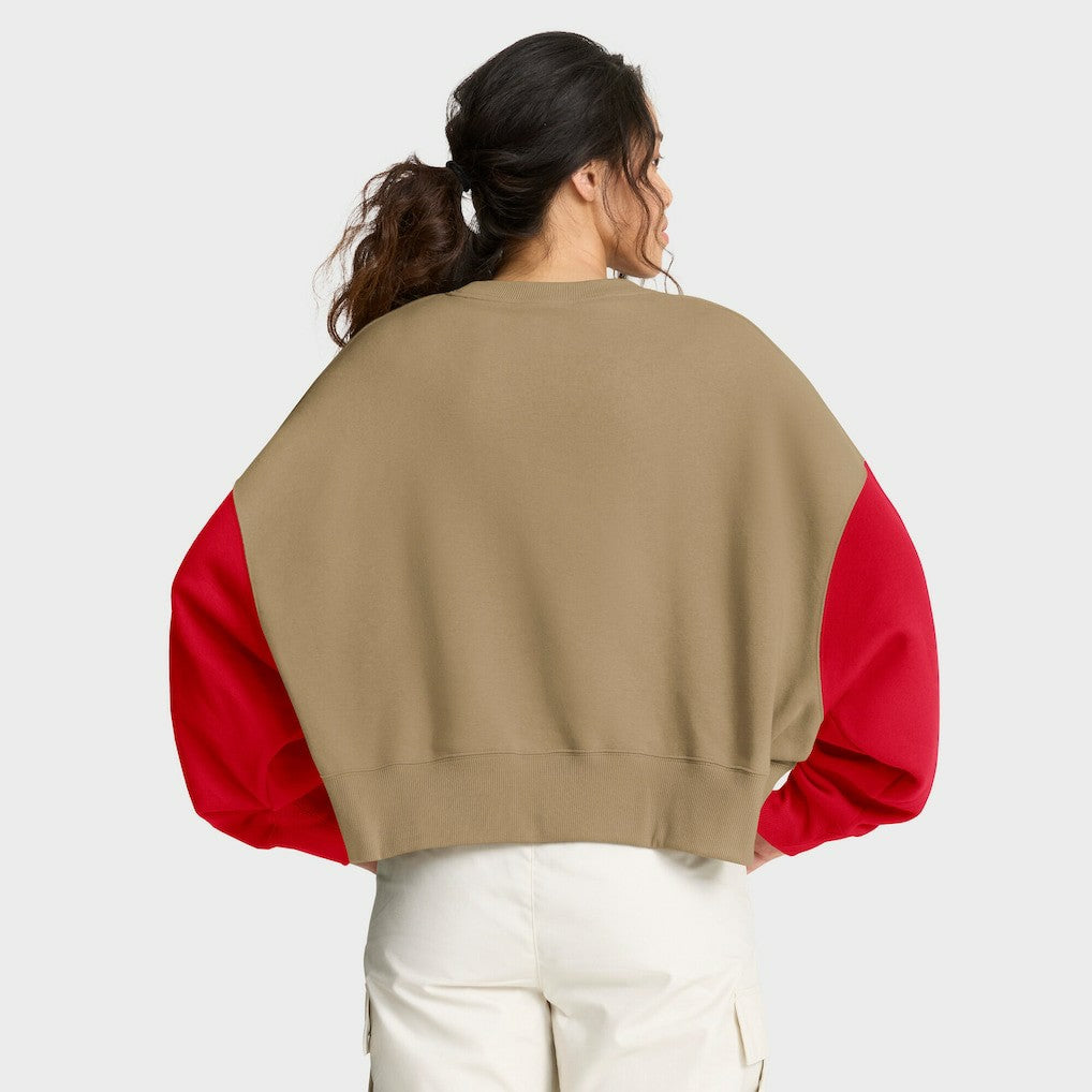 Kansas City Chiefs Women's Oversized Rewind Pullover Sweatshirt Tan - Nike