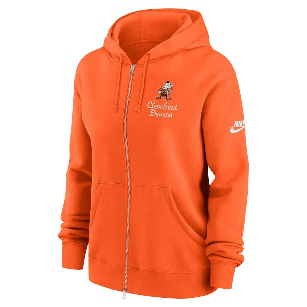 Cleveland Browns Women's Phoenix Rewind Full-Zip Hoodie Orange - Nike