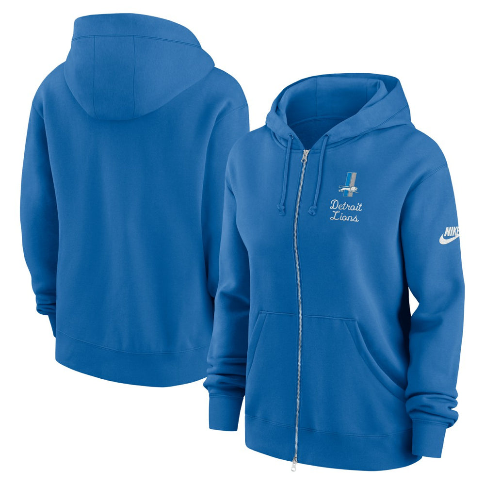 Detroit Lions Women's Phoenix Rewind Full-Zip Hoodie Blue - Nike