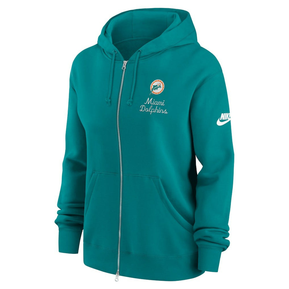 Miami Dolphins Women's Phoenix Rewind Full-Zip Hoodie Aqua - Nike
