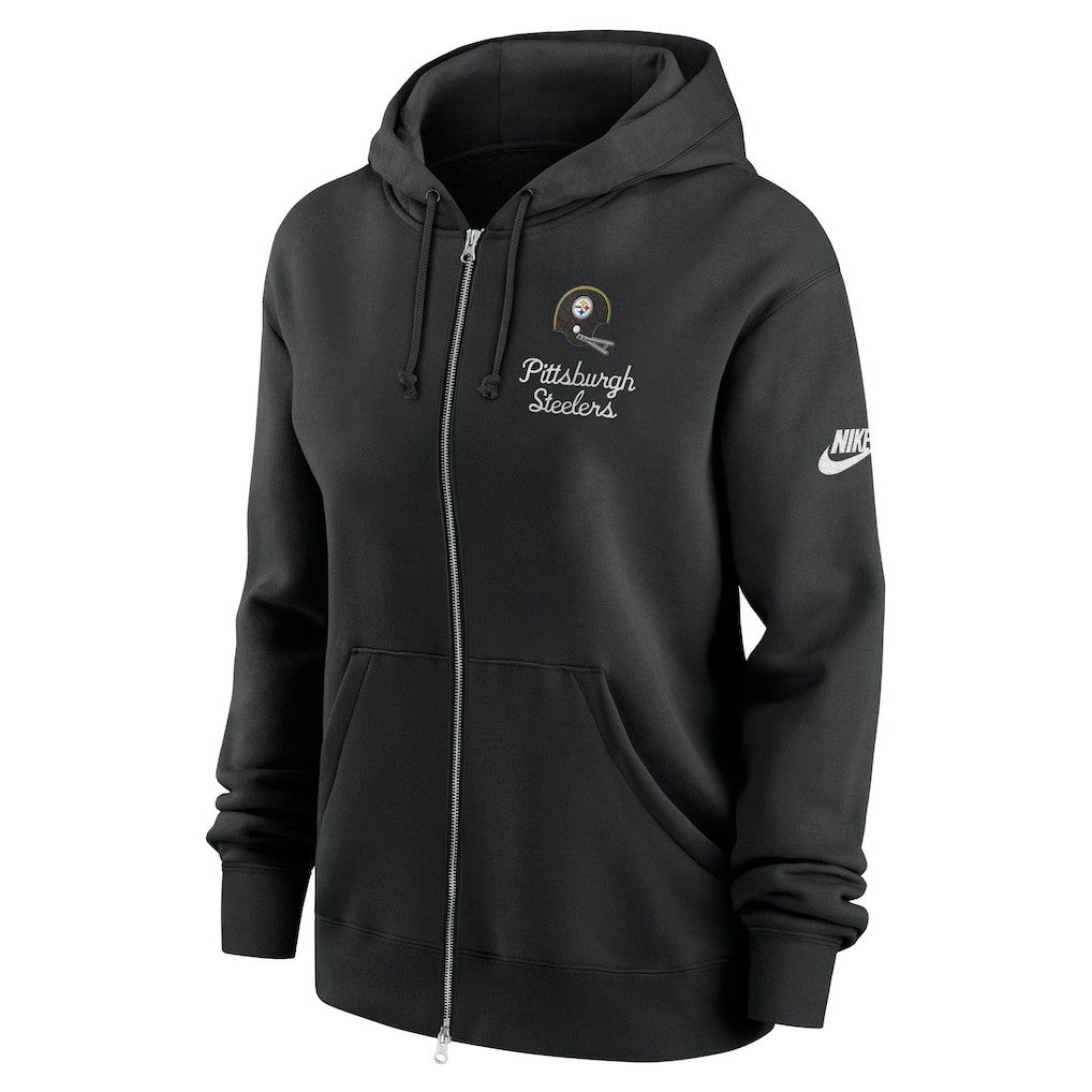 Pittsburgh Steelers Women's Phoenix Rewind Full-Zip Hoodie Black - Nike