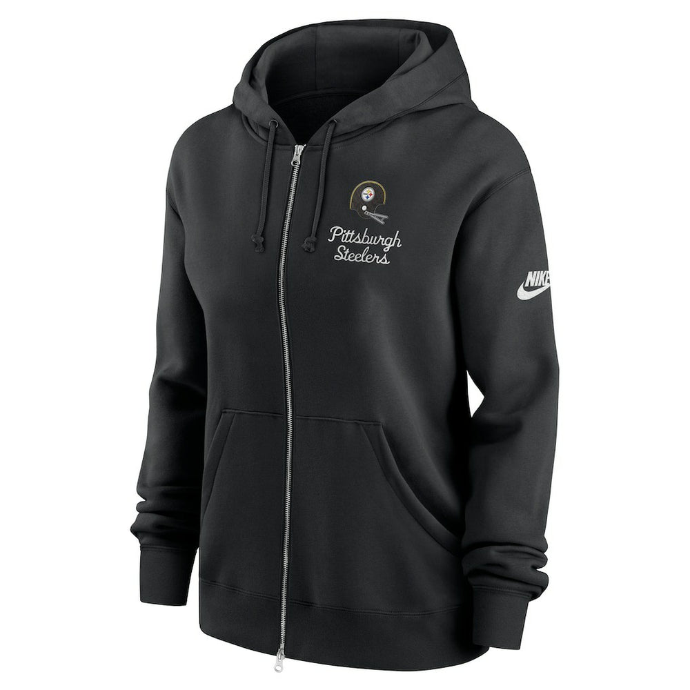 Pittsburgh Steelers Women's Phoenix Rewind Full-Zip Hoodie Black - Nike