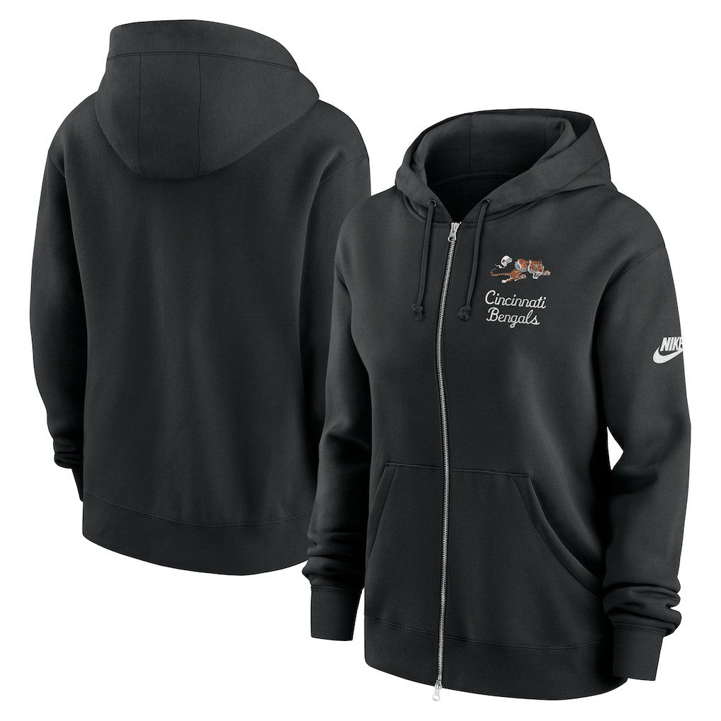 Cincinnati Bengals Women's Phoenix Rewind Full-Zip Hoodie Black - Nike