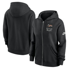 Cincinnati Bengals Women's Phoenix Rewind Full-Zip Hoodie Black - Nike
