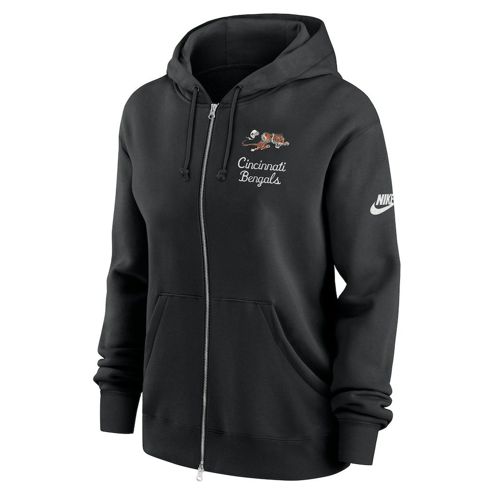 Cincinnati Bengals Women's Phoenix Rewind Full-Zip Hoodie Black - Nike