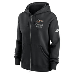 Cincinnati Bengals Women's Phoenix Rewind Full-Zip Hoodie Black - Nike