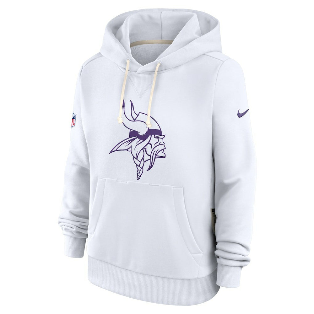 Minnesota Vikings Women's Alternate Logo Sideline Standard Issue Dri-FIT Hoodie White - Nike