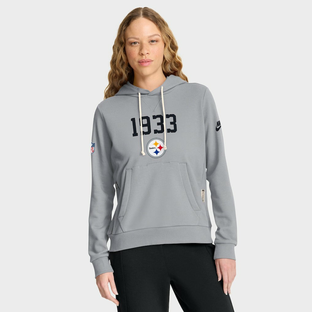 Pittsburgh Steelers Women's 1933 Sideline Standard Issue Dri-FIT Hoodie Gray - Nike