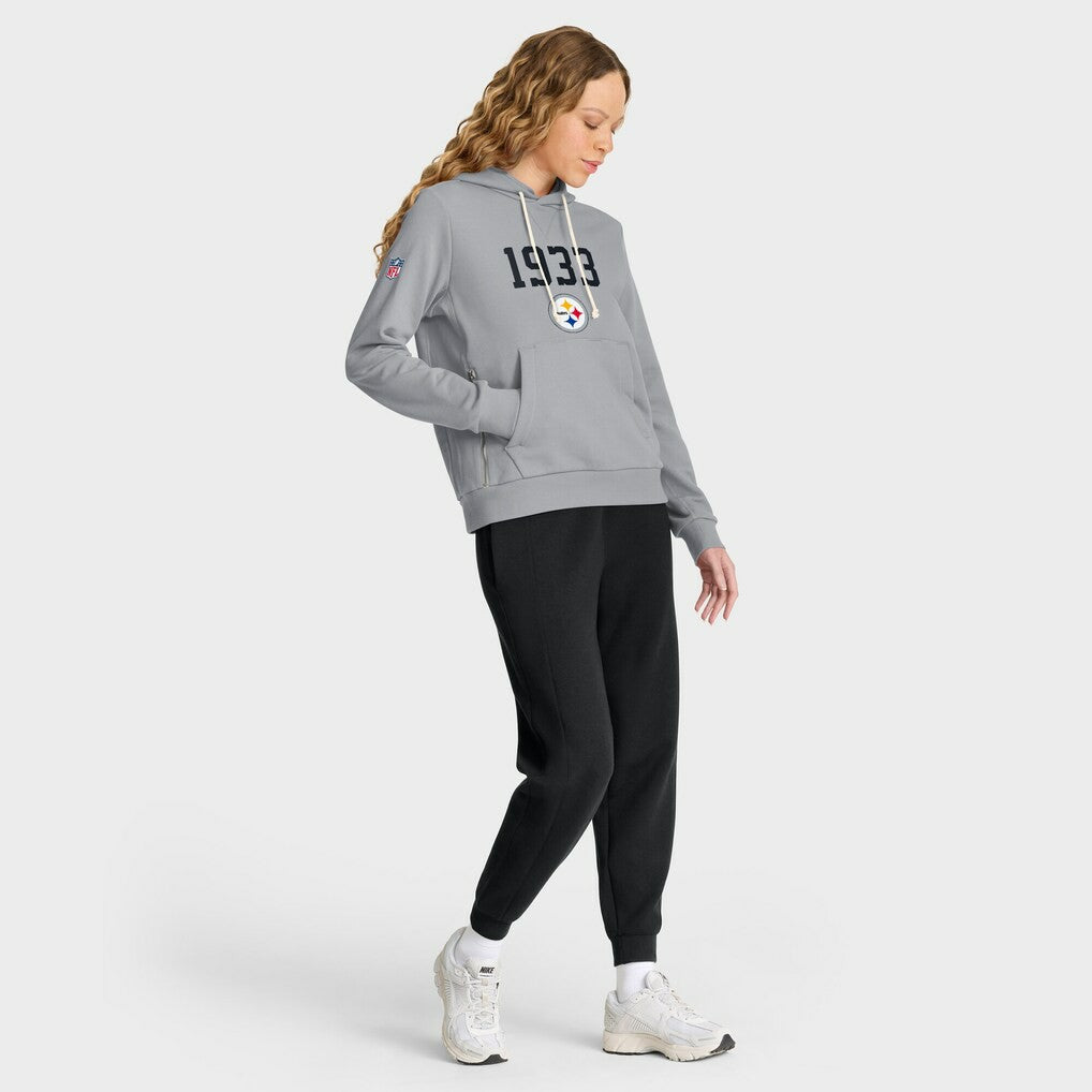Pittsburgh Steelers Women's 1933 Sideline Standard Issue Dri-FIT Hoodie Gray - Nike