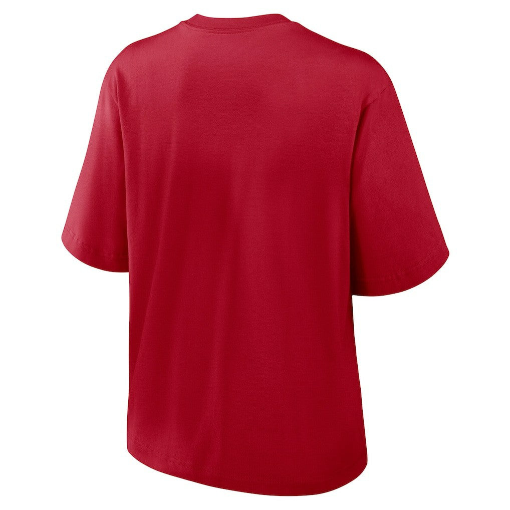 San Francisco 49ers Women's Essential Script Relaxed Boxy T-Shirt Scarlet - Nike