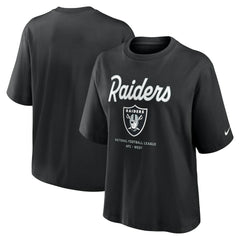 Las Vegas Raiders Women's Essential Script Relaxed Boxy T-Shirt Black - Nike