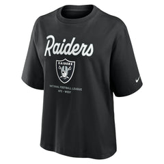 Las Vegas Raiders Women's Essential Script Relaxed Boxy T-Shirt Black - Nike