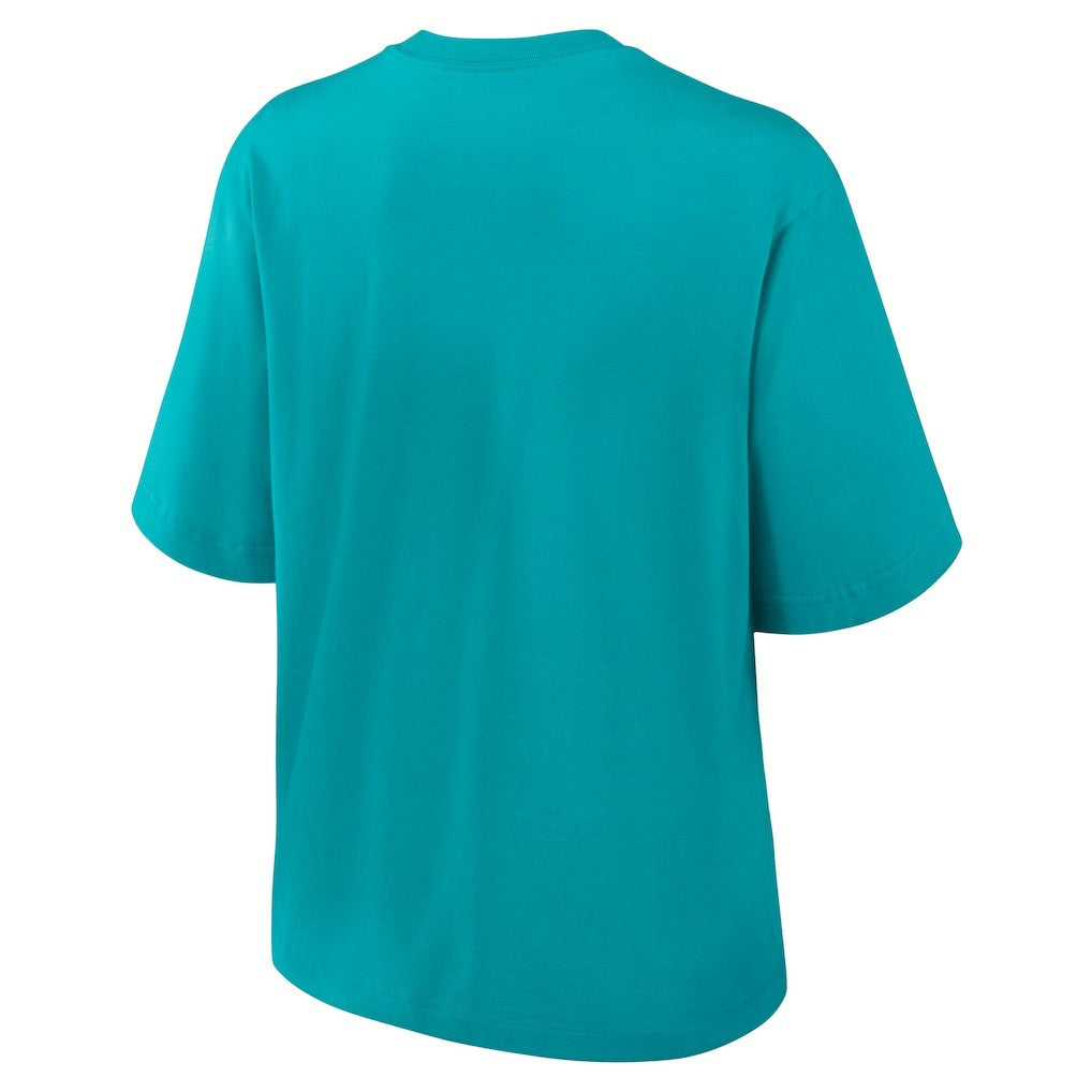 Miami Dolphins Women's Essential Script Relaxed Boxy T-Shirt Aqua - Nike