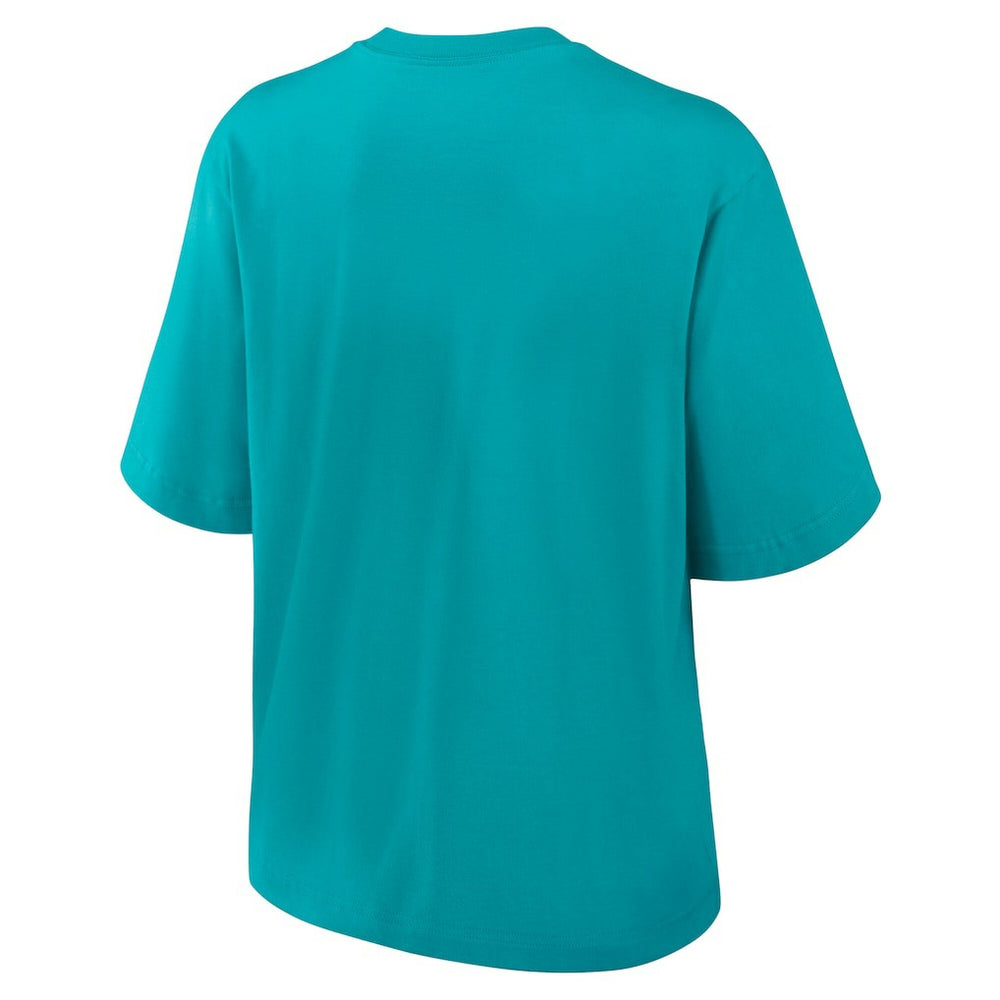 Miami Dolphins Women's Essential Script Relaxed Boxy T-Shirt Aqua - Nike