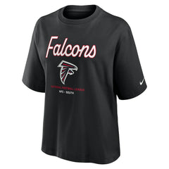 Atlanta Falcons Women's Essential Script Relaxed Boxy T-Shirt Black - Nike