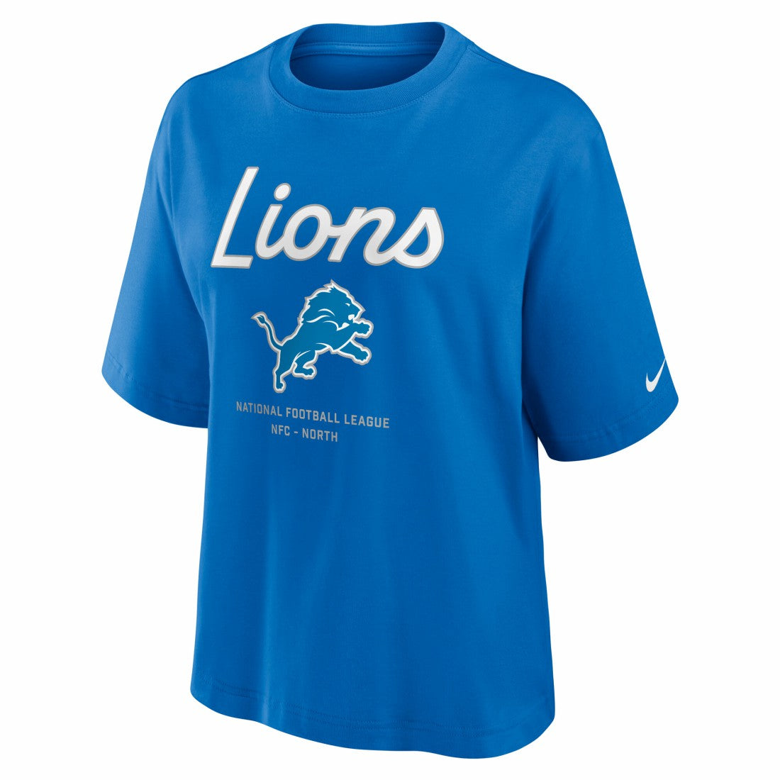 Detroit Lions Women's Essential Script Relaxed Boxy T-Shirt Blue - Nike
