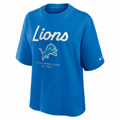 Detroit Lions Women's Essential Script Relaxed Boxy T-Shirt Blue - Nike