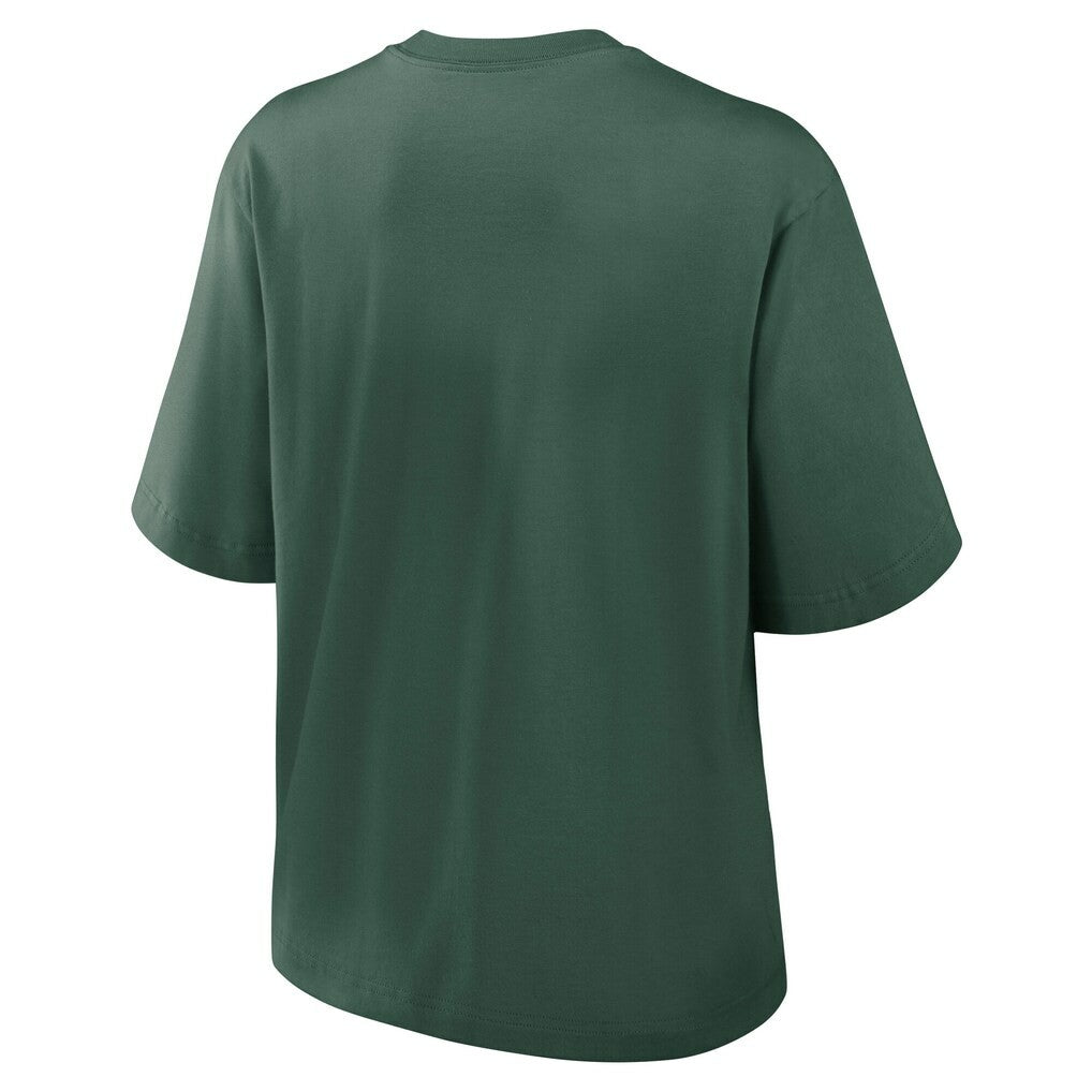 Green Bay Packers Women's Essential Script Relaxed Boxy T-Shirt Green - Nike