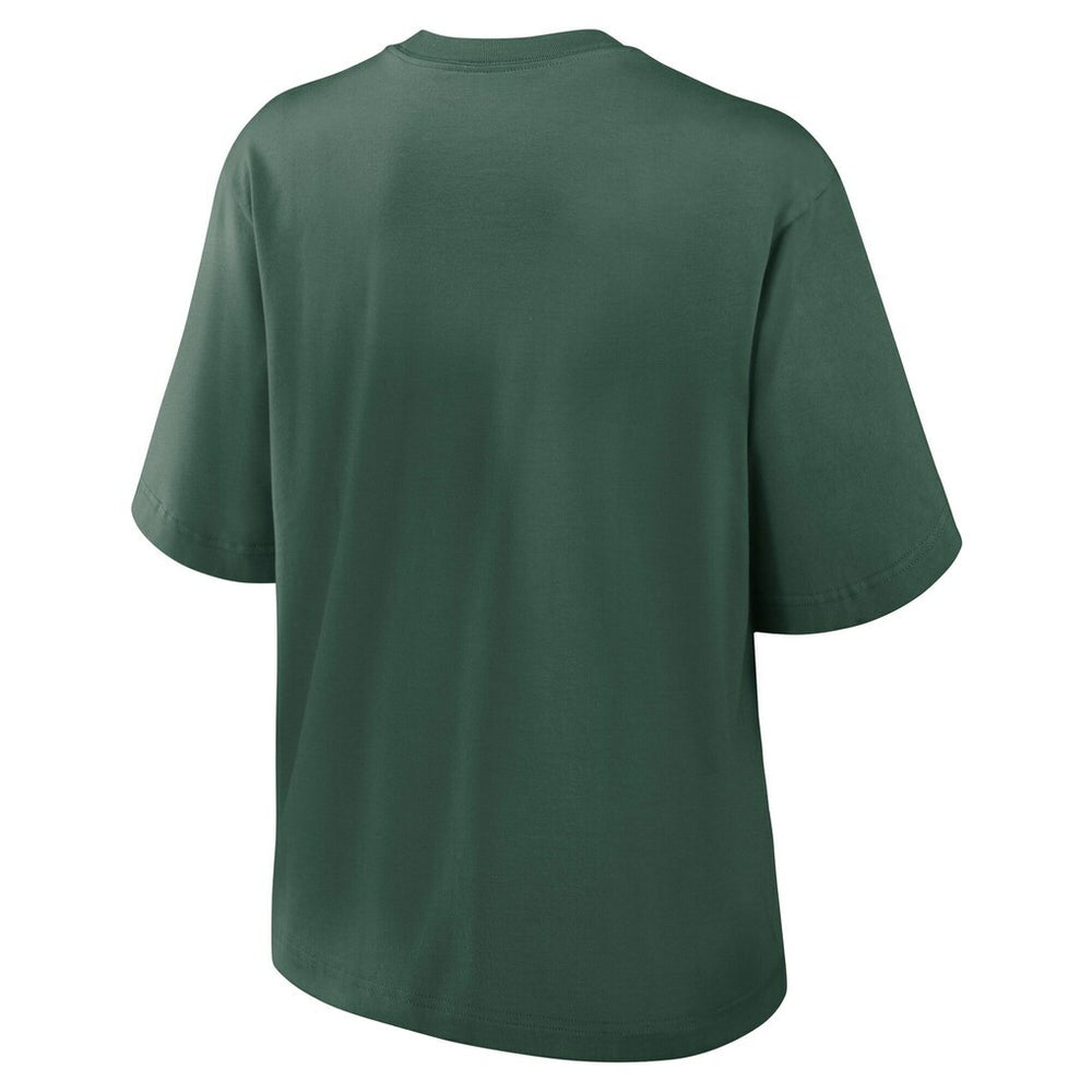 Green Bay Packers Women's Essential Script Relaxed Boxy T-Shirt Green - Nike
