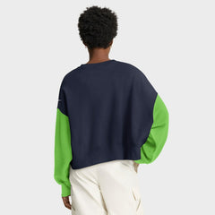 Seattle Seahawks Women's Oversized Color-Block Pullover Sweatshirt College Navy - Nike