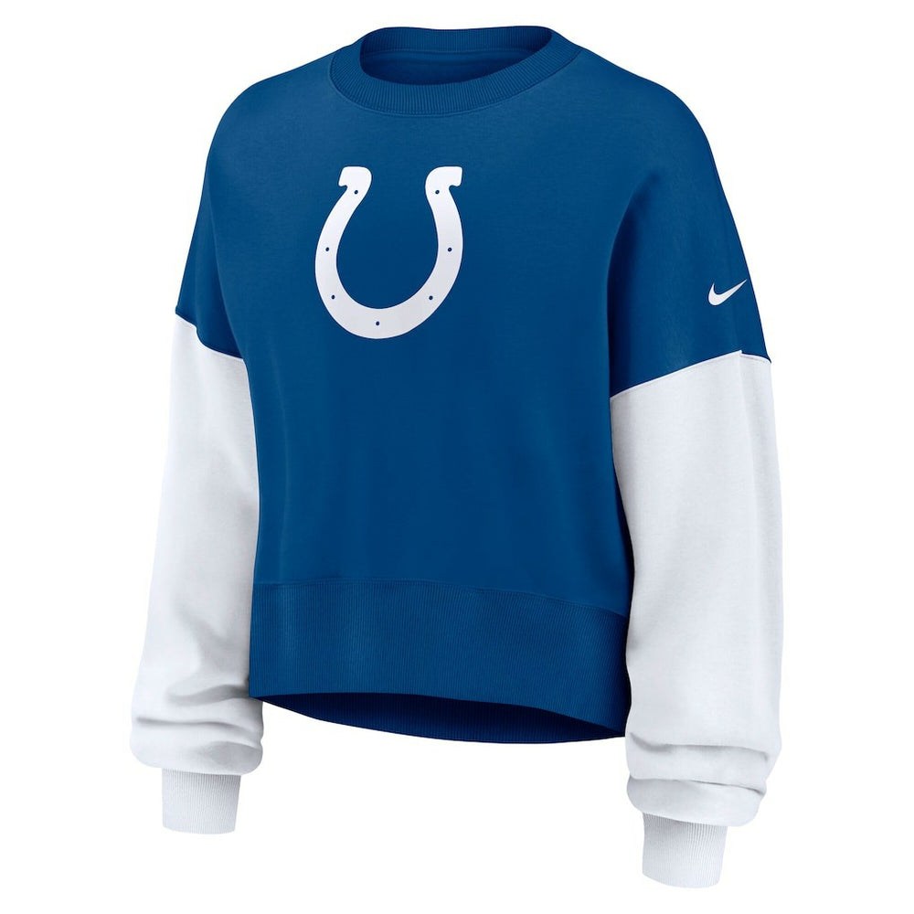 Indianapolis Colts Women's Oversized Color-Block Pullover Sweatshirt Royal - Nike