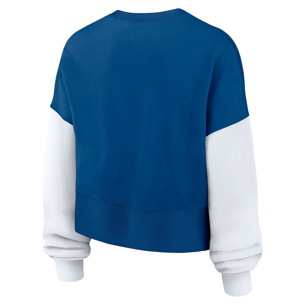 Indianapolis Colts Women's Oversized Color-Block Pullover Sweatshirt Royal - Nike