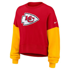Kansas City Chiefs Women's Oversized Color-Block Pullover Sweatshirt Red - Nike