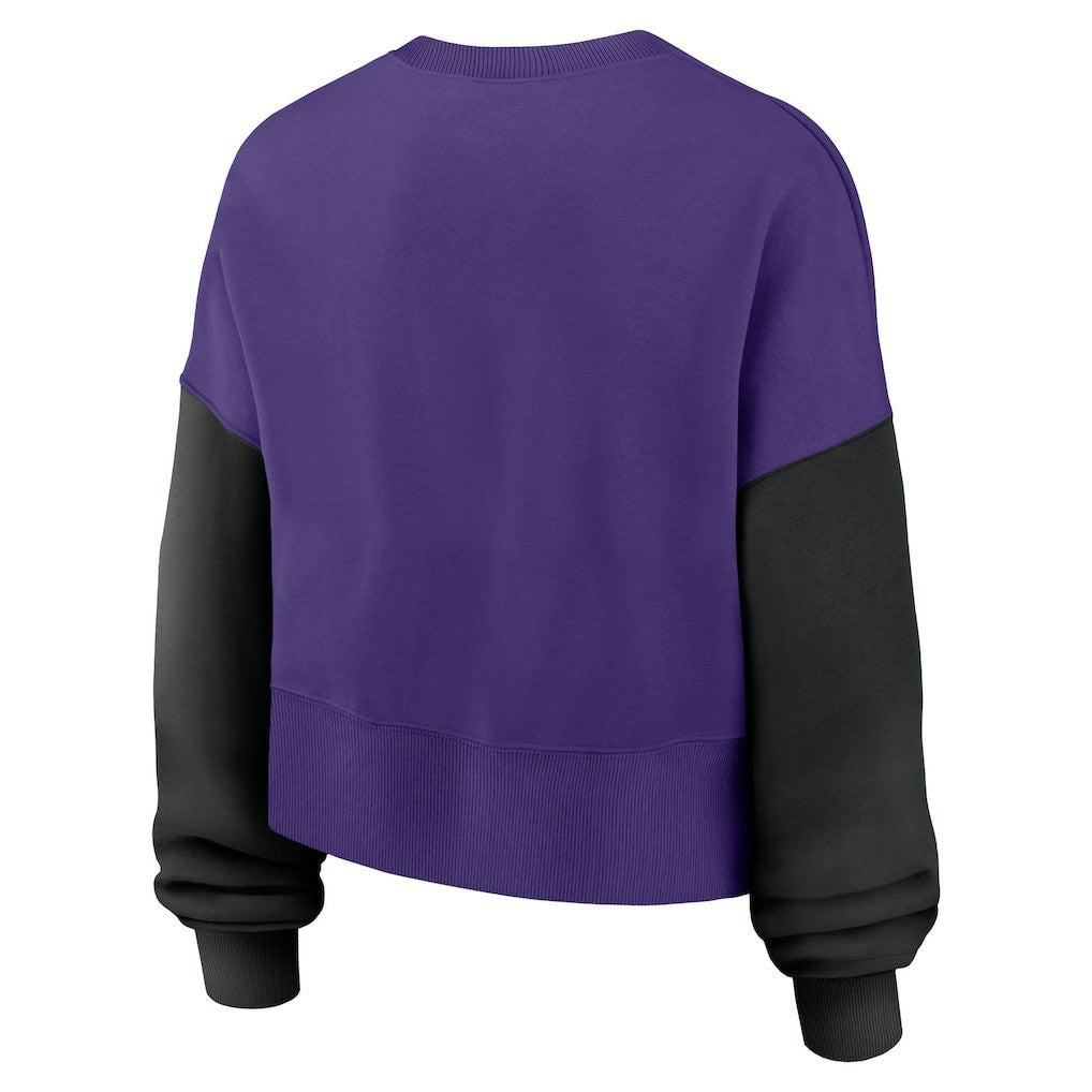 Minnesota Vikings Women's Oversized Color-Block Pullover Sweatshirt Purple - Nike