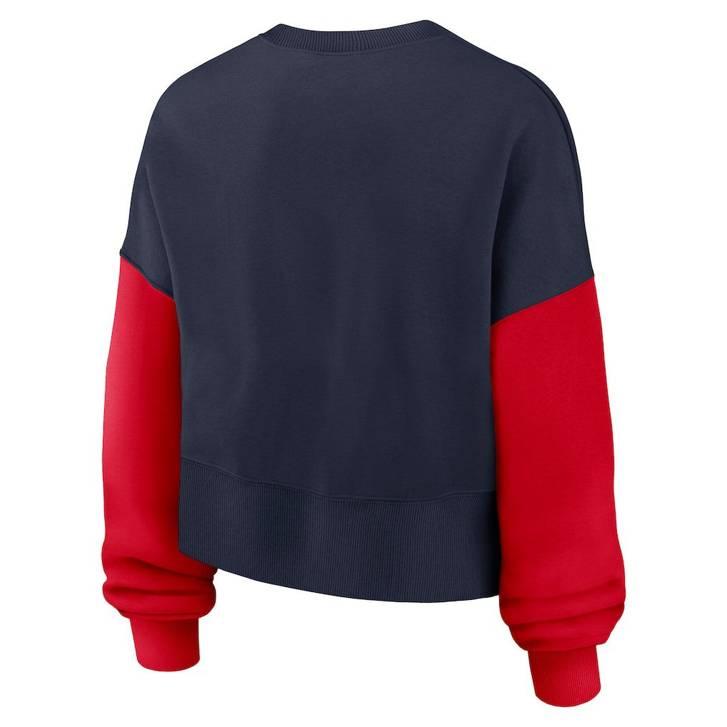 New England Patriots Women's Oversized Color-Block Pullover Sweatshirt Navy - Nike