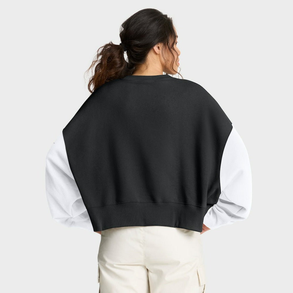 New Orleans Saints Women's Oversized Color-Block Pullover Sweatshirt Black - Nike