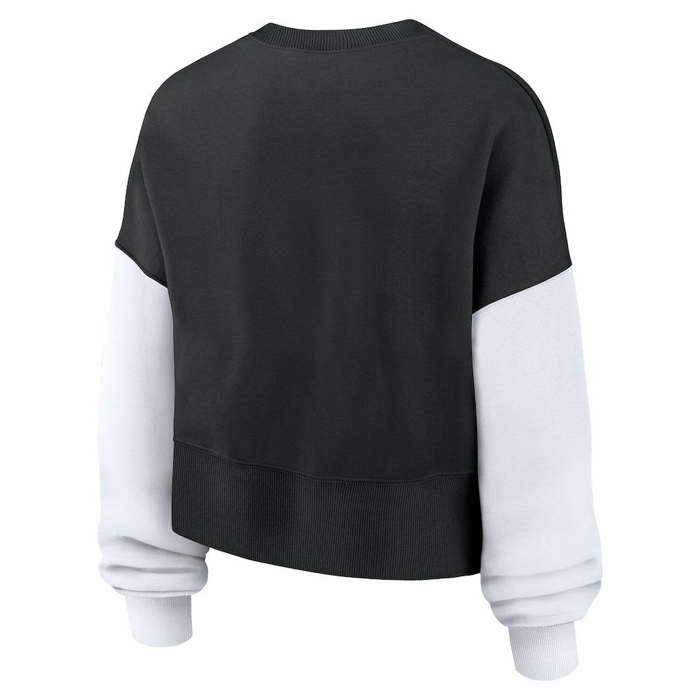 New Orleans Saints Women's Oversized Color-Block Pullover Sweatshirt Black - Nike