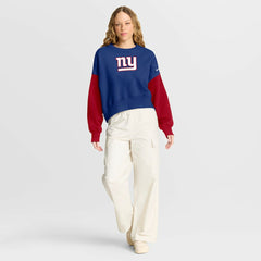 New York Giants Women's Oversized Color-Block Pullover Sweatshirt Royal - Nike