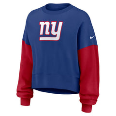 New York Giants Women's Oversized Color-Block Pullover Sweatshirt Royal - Nike