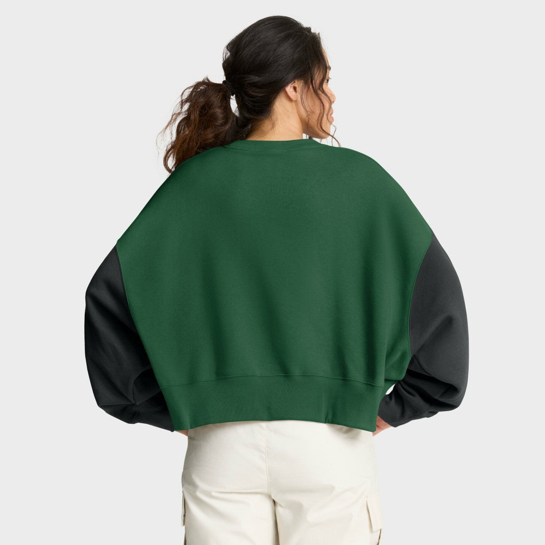 New York Jets Women's Oversized Color-Block Pullover Sweatshirt Green - Nike