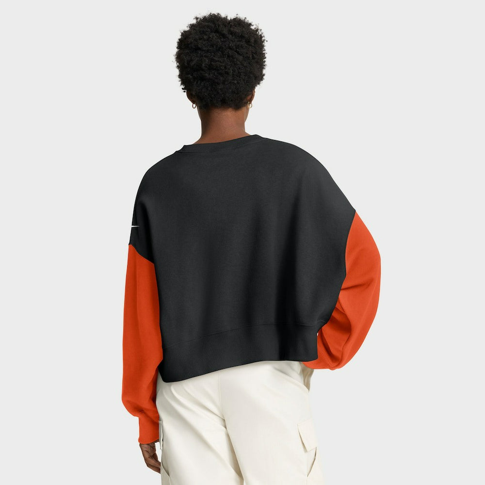 Cincinnati Bengals Women's Oversized Color-Block Pullover Sweatshirt Black - Nike